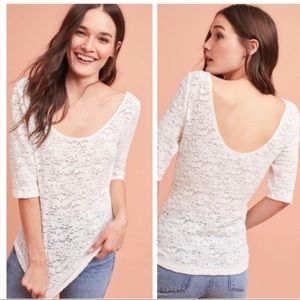 Anthropologie Pure + Good White Lace Top NWT